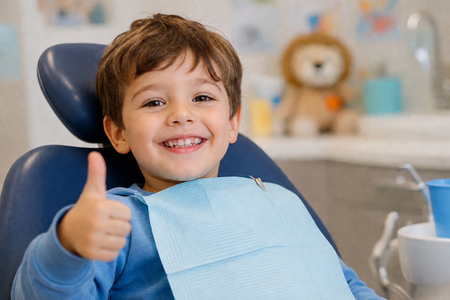 Enfant souriant après la consultation